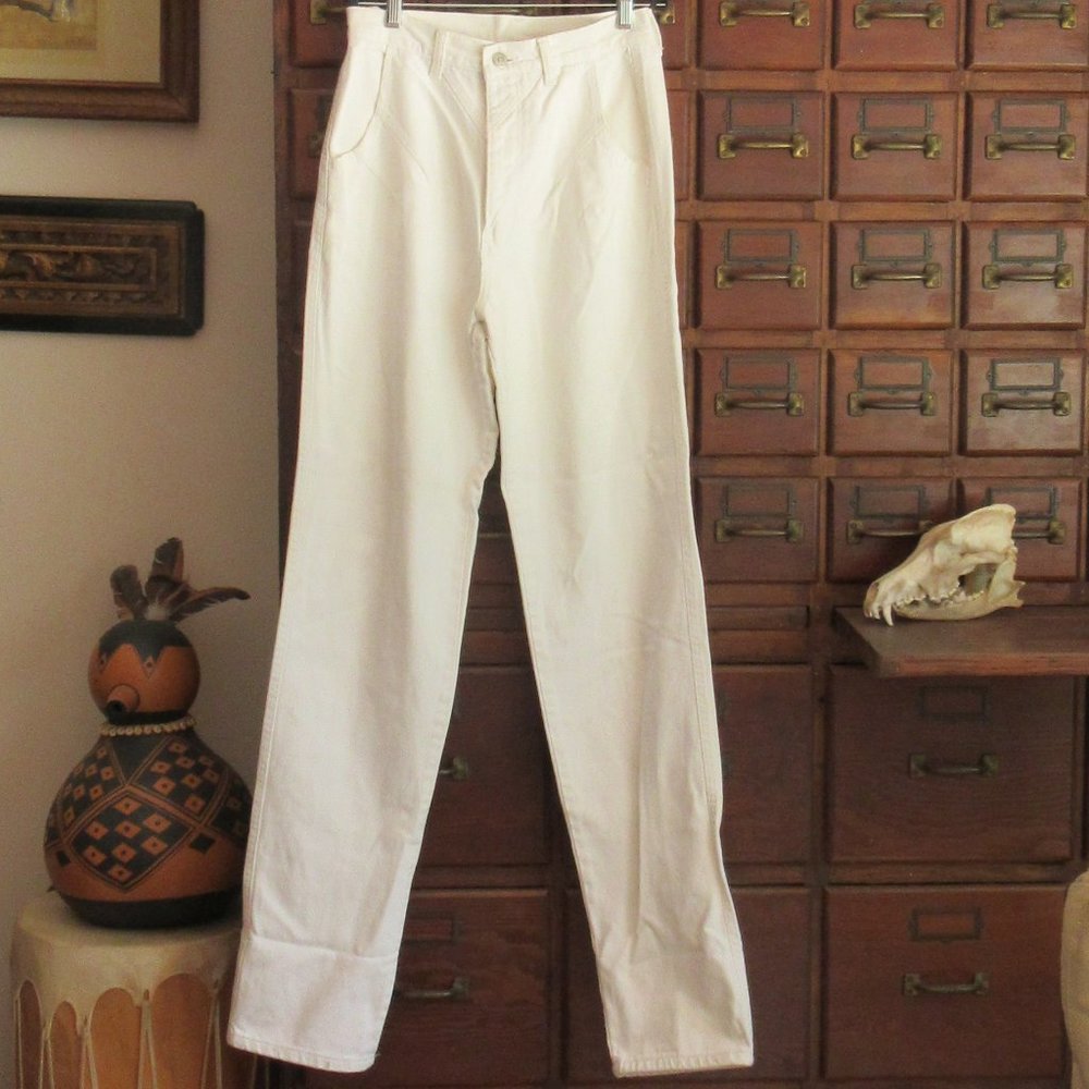 White WRANGLER Denim Jeans Western Style High Rise Size 9/10